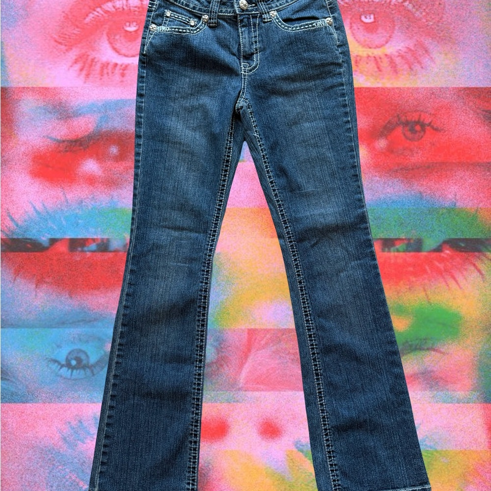 Sinful Dark Blue Flare Jeans